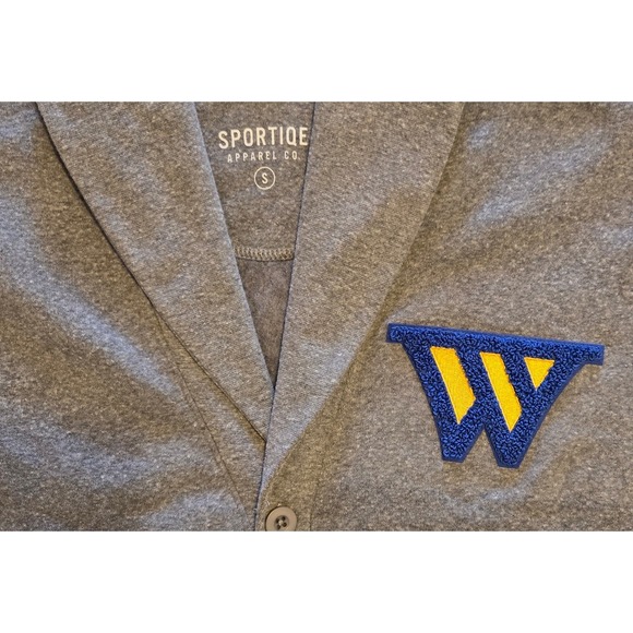 Sportiqe Apparel Co. WVU Mountaineers Gray Shawl Collar Cardigan Sweater Small - Picture 5 of 5